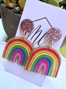 New Rainbow Acrylic Earrings