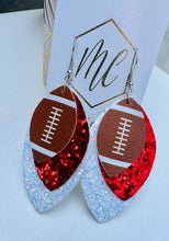 Triple Layer Football Leather Earrings