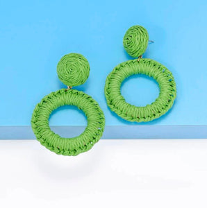 Double Circle Rattan Earring