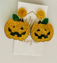 Glitter Pumpkin Halloween Acrylic Earrings Halloween