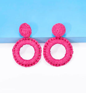 Double Circle Rattan Earring