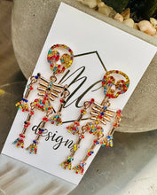 Fun Dangle Skeleton Halloween Earrings