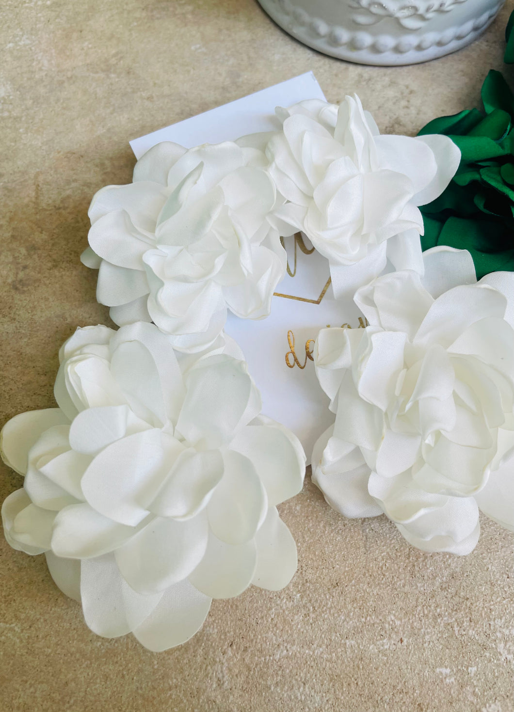Large Fabric Petal  Flower Earrings