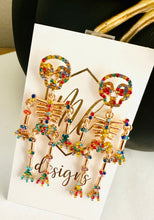 Fun Dangle Skeleton Halloween Earrings