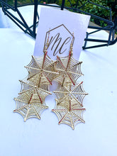 Triple Gold Spiderweb Earrings