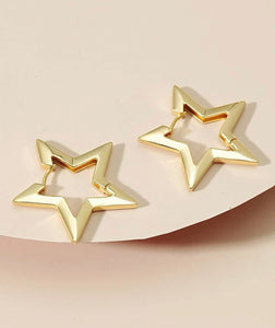 Star Hoop Earrings Medium