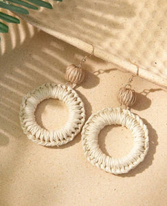 Rattan Circle Earrings