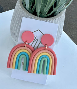 Rainbow Clay Earrings