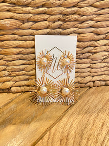Pearl Starburst Firework Elegant Earrings