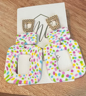 Multi Color Spotted Clay Earrings