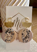 Neutral and Navy Clay Earrings