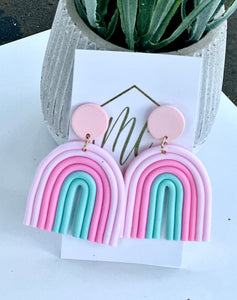 Rainbow Clay Earrings