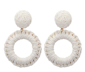 Double Circle Rattan Earring