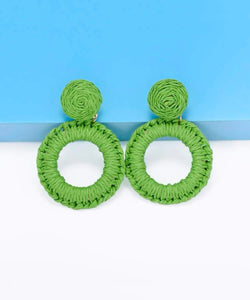 Double Circle Rattan Earring