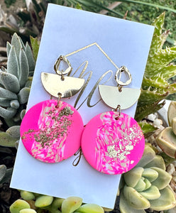 Hot Pink Clay Earrings