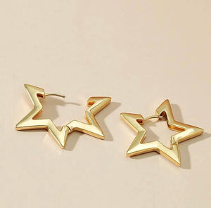 Star Hoop Earrings Medium