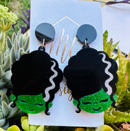 Frankenstein and His Wife Halloween Earrings