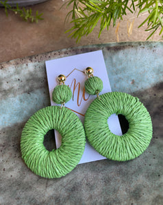 Big colored woven circle earrings