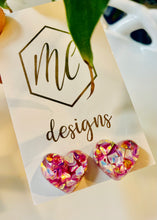 Glitter Confetti Valentine Heart Studs
