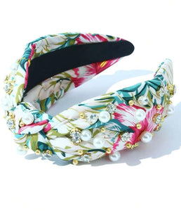Jewel Pearl Knot Headbands