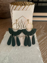 Dark Green Clay Earrings