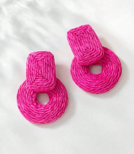 Color Block-circle Earrings