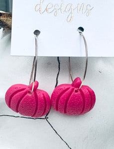Pumpkin Hoop Earrings