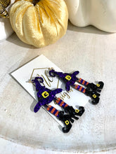 Glitter Witch Halloween Earrings