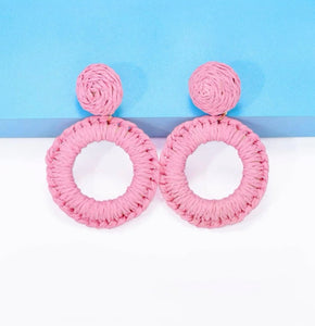 Double Circle Rattan Earring