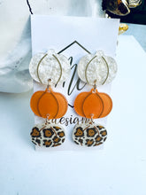Triple Tiered Pumpkin Halloween Fall Earrings
