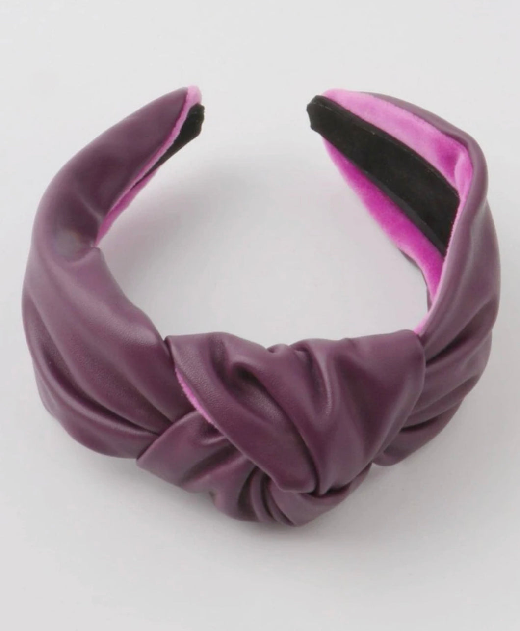 Berry Leather Headband