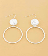 Pearl Silver Circle Earrings