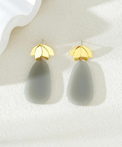 Gray Drop Dangle Earrings