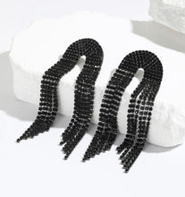Statement Rhinestone Chain Earrings