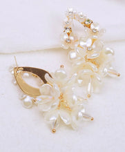 Wedding Pearlized Flower Cluster Earrings