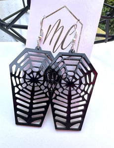 Halloween Coffin Tombstone Earrings