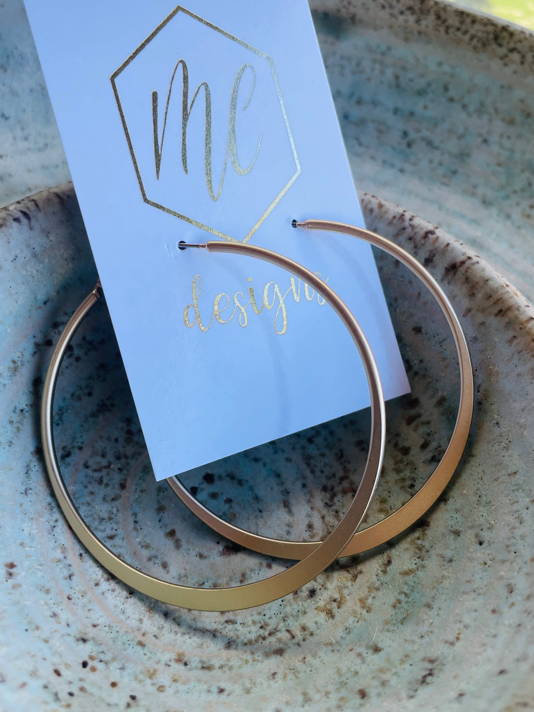 Large Flat Matte Gold Earrings