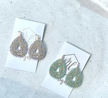 Beaded Double Teardrop Earrings