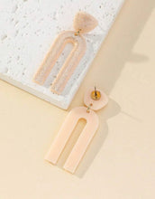 Champagne Sparkly Clay Arch Earrings