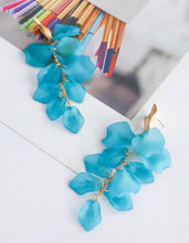 Translucent Long Acrylic Petal Earrings with Gold Leaf Post