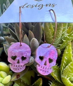 Acrylic Skulls Dangle Earrings