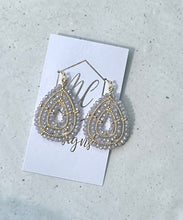 Beaded Double Teardrop Earrings