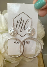 Pearl Silver Circle Earrings