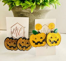 Glitter Pumpkin Halloween Acrylic Earrings Halloween