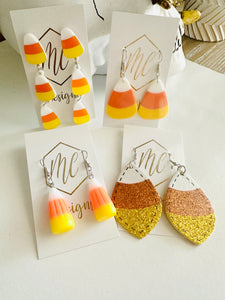 Candy Corn Halloween Earrings