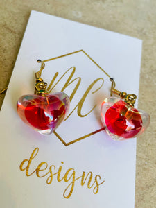 Acrylic Round Heart Earrings