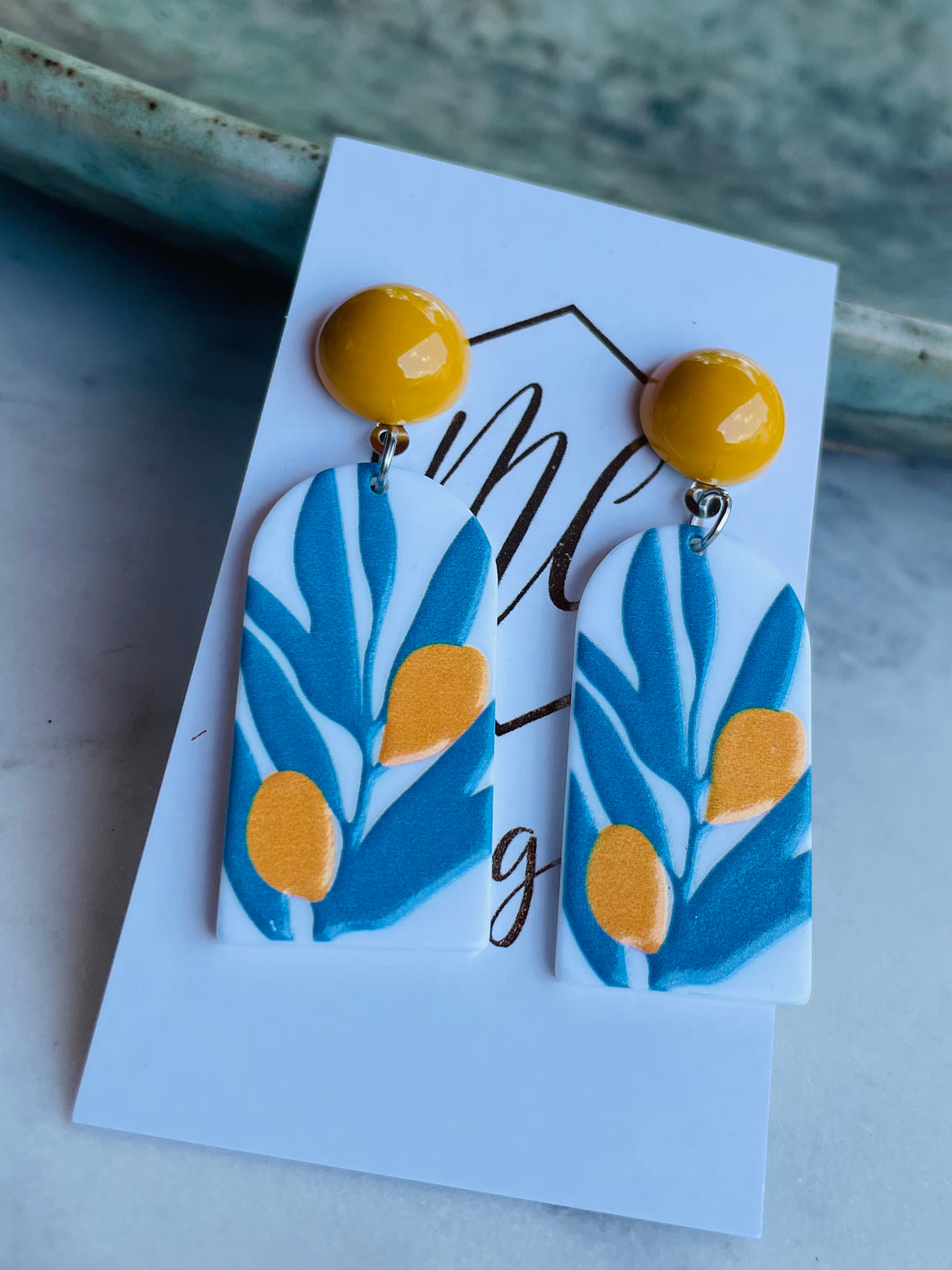 Acrylic Hanging Leaf Earrings