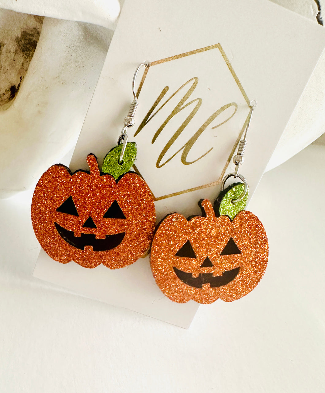 Glitter Halloween Patch Earrings