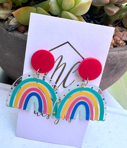 New Rainbow Acrylic Earrings