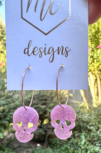 Acrylic Skulls Dangle Earrings